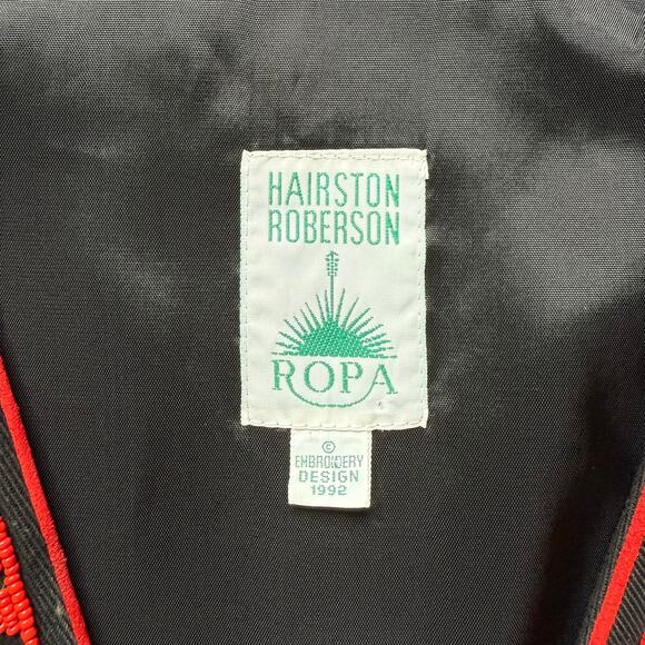 Hairston Roberson Ropa Embroidered Vest 1992 Black Cotton USA M/L - Picture 11 of 11